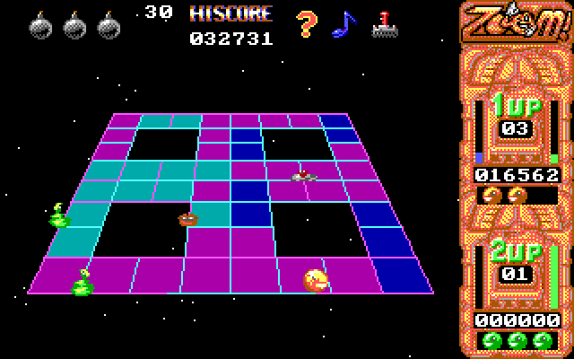 Zoom! IBM PC/Compatibles Screenshot: Filling spaces with different colors.