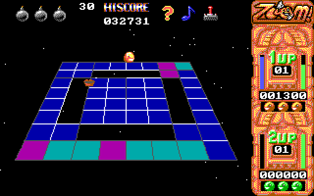 Zoom! IBM PC/Compatibles Screenshot: Spaces are slowly filled in...