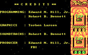 Zoom! for IBM PC/Compatibles - Game credits.