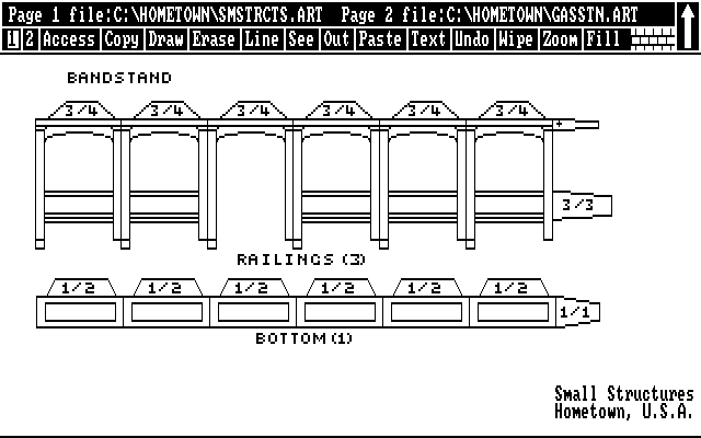 Hometown, U.S.A. IBM PC/Compatibles Screenshot: Small structures.