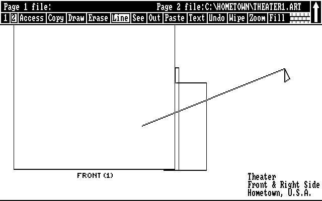 Hometown, U.S.A. IBM PC/Compatibles Screenshot: Draw some new lines and additions.