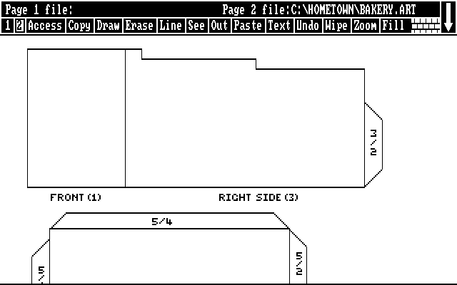 Hometown, U.S.A. IBM PC/Compatibles Screenshot: Viewing a building.