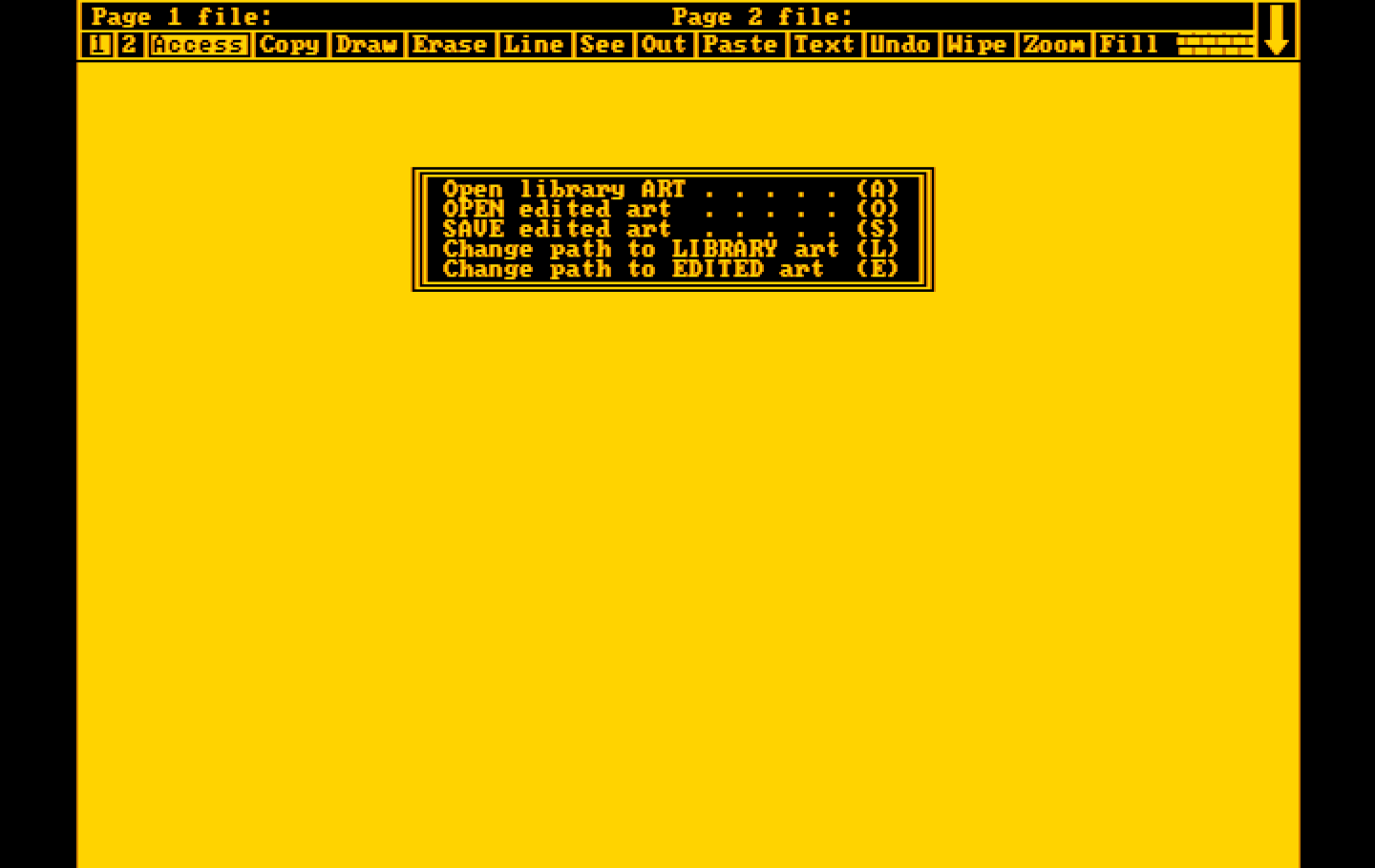 Hometown, U.S.A. IBM PC/Compatibles Screenshot: The main menu.