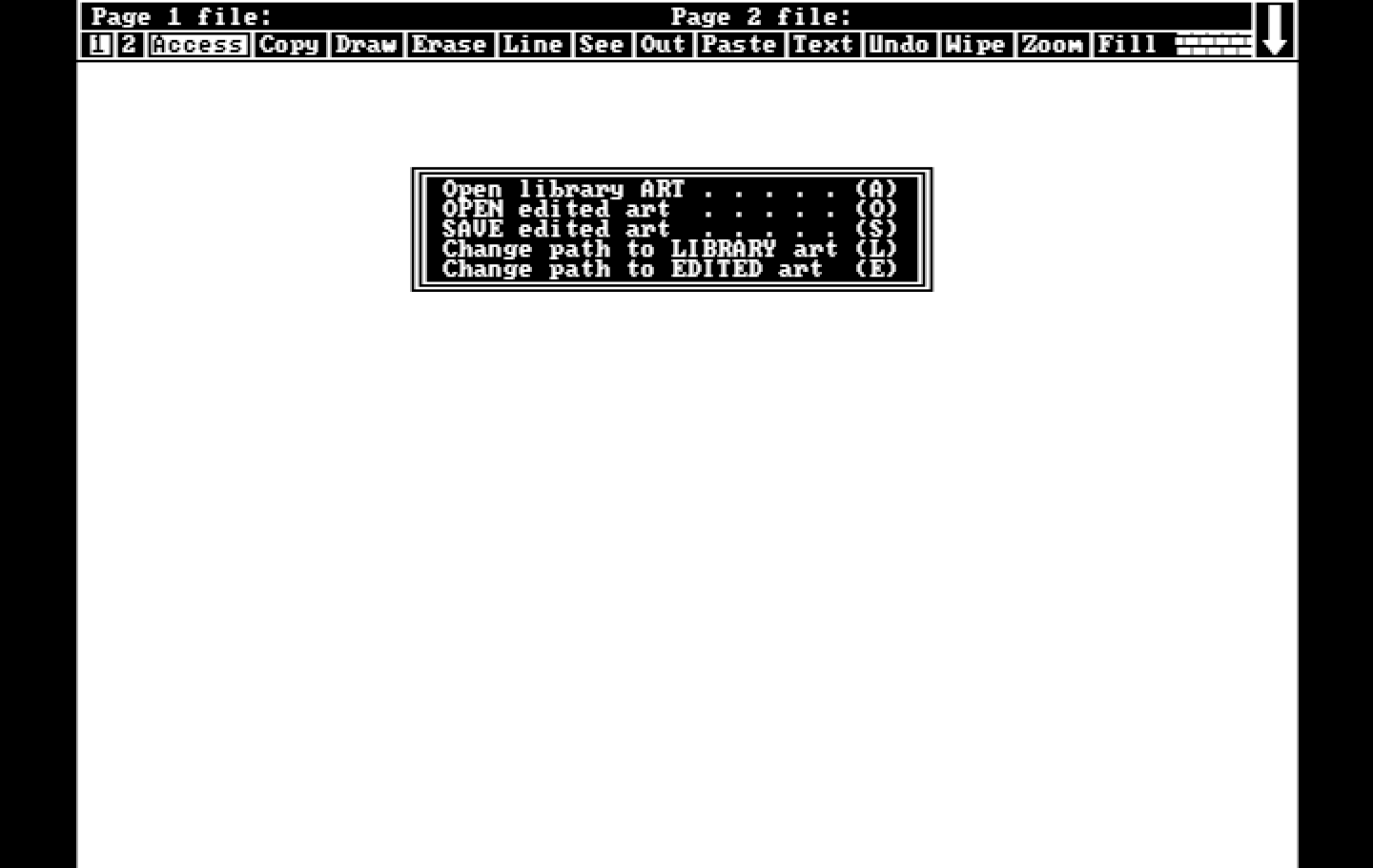 Hometown, U.S.A. IBM PC/Compatibles Screenshot: The main menu.
