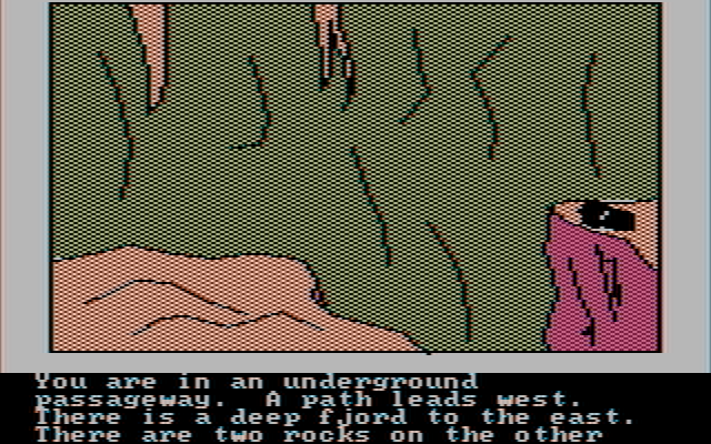Hi-Res Adventure #4: Ulysses and the Golden Fleece IBM PC/Compatibles Screenshot: How can I get across here?