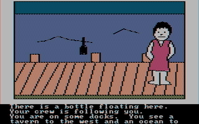 Hi-Res Adventure #4: Ulysses and the Golden Fleece IBM PC/Compatibles Screenshot: There's a bottle here, should I get it?