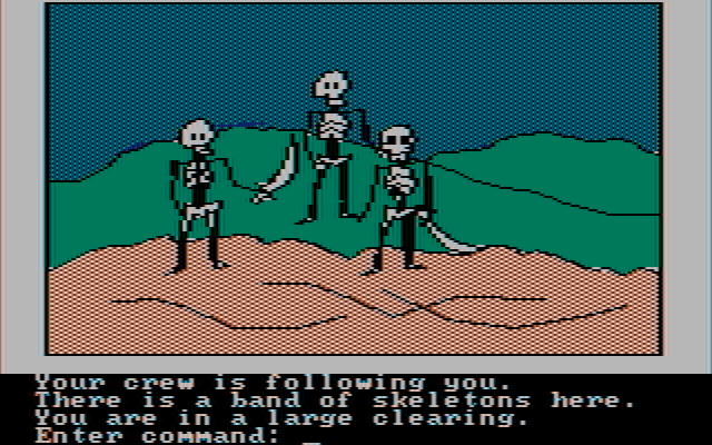 Hi-Res Adventure #4: Ulysses and the Golden Fleece IBM PC/Compatibles Screenshot: Some deadly skeletons!