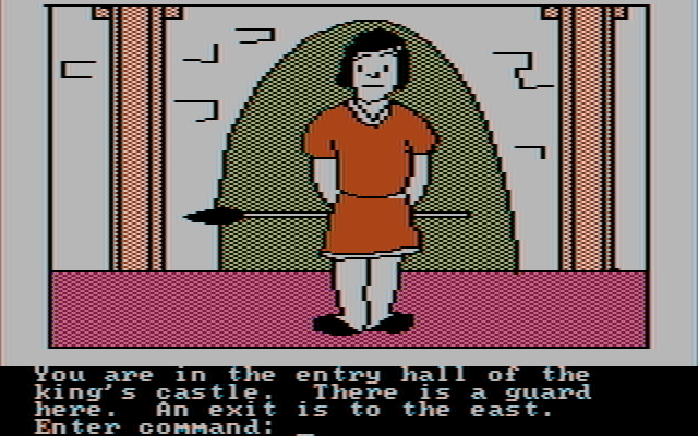 Hi-Res Adventure #4: Ulysses and the Golden Fleece IBM PC/Compatibles Screenshot: The castle guard.