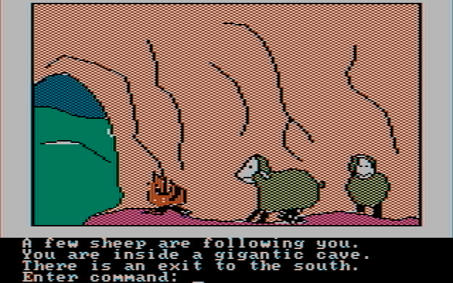 Hi-Res Adventure #4: Ulysses and the Golden Fleece IBM PC/Compatibles Screenshot: Building a fire.