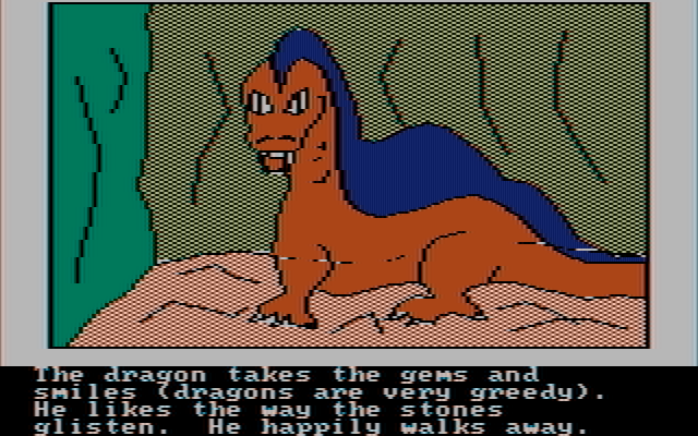 Hi-Res Adventure #4: Ulysses and the Golden Fleece IBM PC/Compatibles Screenshot: It's a dragon!