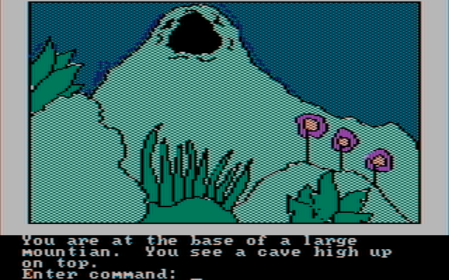 Hi-Res Adventure #4: Ulysses and the Golden Fleece IBM PC/Compatibles Screenshot: At the base of a mountain.