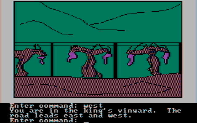 Hi-Res Adventure #4: Ulysses and the Golden Fleece IBM PC/Compatibles Screenshot: In the king's vineyard.