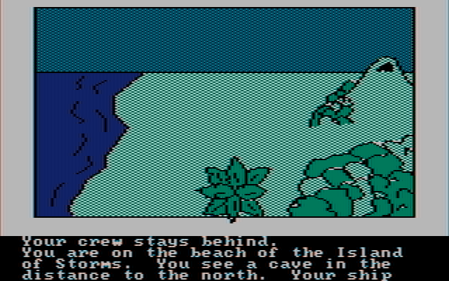 Hi-Res Adventure #4: Ulysses and the Golden Fleece IBM PC/Compatibles Screenshot: Landed on an island...