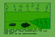Hi-Res Adventure #4: Ulysses and the Golden Fleece for Atari 8-bit - Flying across a canyon.