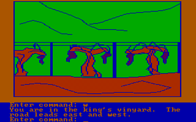 Hi-Res Adventure #4: Ulysses and the Golden Fleece IBM PC/Compatibles Screenshot: The king's vinyard.