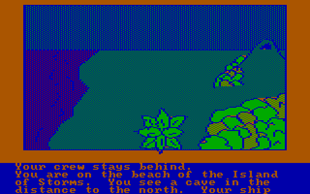 Hi-Res Adventure #4: Ulysses and the Golden Fleece IBM PC/Compatibles Screenshot: Landed on an island.