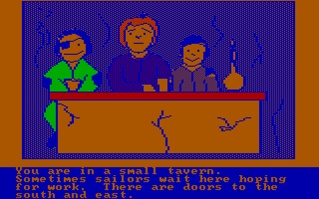 Hi-Res Adventure #4: Ulysses and the Golden Fleece IBM PC/Compatibles Screenshot: A small tavern.
