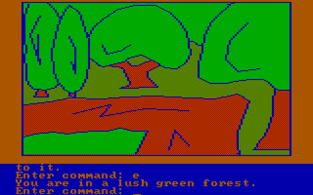 Hi-Res Adventure #4: Ulysses and the Golden Fleece IBM PC/Compatibles Screenshot: In a forest.