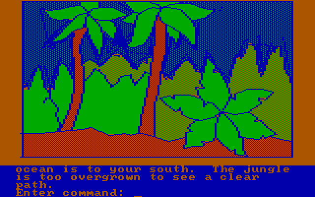 Hi-Res Adventure #4: Ulysses and the Golden Fleece IBM PC/Compatibles Screenshot: It's yet another jungle...