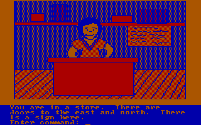 Hi-Res Adventure #4: Ulysses and the Golden Fleece IBM PC/Compatibles Screenshot: Anything of interest in this store?