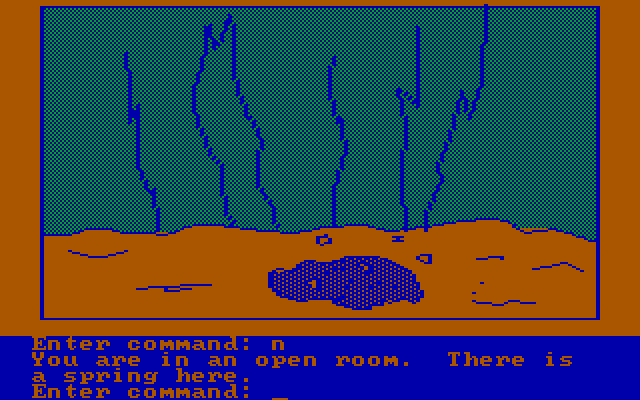 Hi-Res Adventure #4: Ulysses and the Golden Fleece IBM PC/Compatibles Screenshot: Hmm, a spring is here.