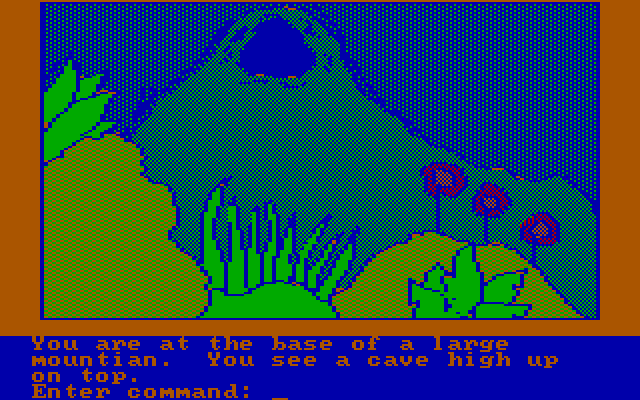 Hi-Res Adventure #4: Ulysses and the Golden Fleece IBM PC/Compatibles Screenshot: Should I climb this mountain?