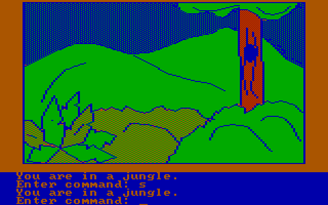 Hi-Res Adventure #4: Ulysses and the Golden Fleece IBM PC/Compatibles Screenshot: Always worth looking into holes in trees...
