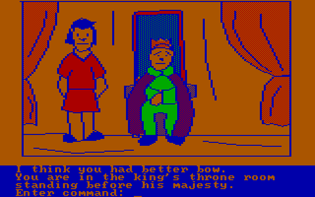 Hi-Res Adventure #4: Ulysses and the Golden Fleece IBM PC/Compatibles Screenshot: Visiting the king.