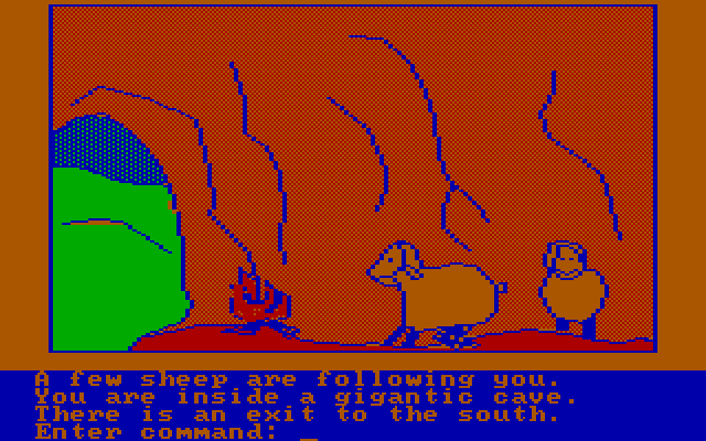 Hi-Res Adventure #4: Ulysses and the Golden Fleece IBM PC/Compatibles Screenshot: Building a fire.