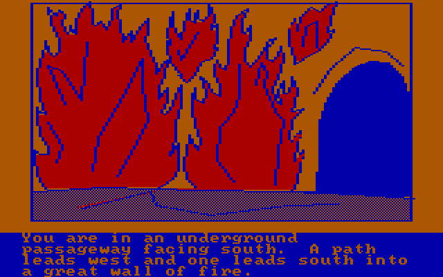 Hi-Res Adventure #4: Ulysses and the Golden Fleece IBM PC/Compatibles Screenshot: It's a fire!