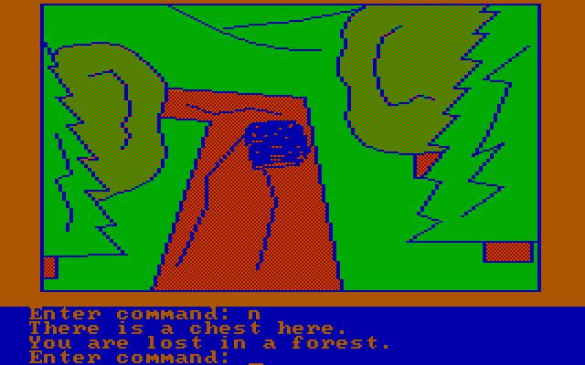 Hi-Res Adventure #4: Ulysses and the Golden Fleece IBM PC/Compatibles Screenshot: There is a chest here.