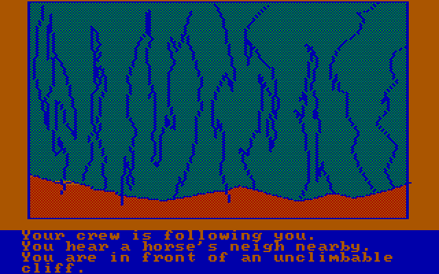 Hi-Res Adventure #4: Ulysses and the Golden Fleece IBM PC/Compatibles Screenshot: An unclimbable wall...