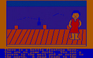 Hi-Res Adventure #4: Ulysses and the Golden Fleece for IBM PC/Compatibles - There is a bottle floating in the water here.
