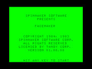 FaceMaker for TRS-80 Color Computer - Title screen.