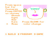 FaceMaker for TRS-80 Color Computer - Here's the first face I built (color set 1).