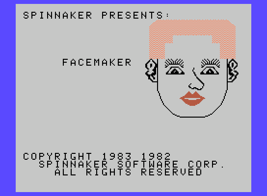 FaceMaker ColecoVision Screenshot: Title screen.
