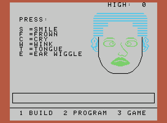 FaceMaker ColecoVision Screenshot: You can also play a simple game where you need to copy the actions.