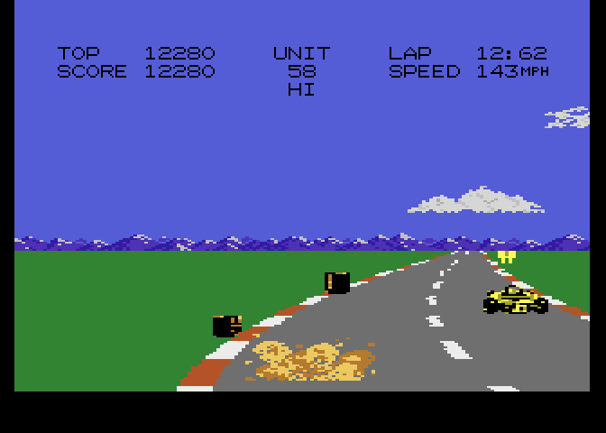 Pole Position II Atari 7800 Screenshot: I crashed into another car.