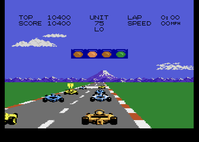 Pole Position II Atari 7800 Screenshot: Getting ready to race...