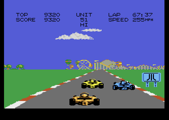 Pole Position II Atari 7800 Screenshot: Attempting to pass my opponents...