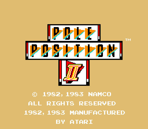 Pole Position II Arcade Screenshot: Title screen (U.S. version).