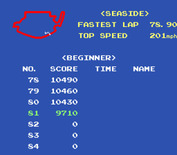 Pole Position II for Arcade - Game over; I didn't get a new high score this time...