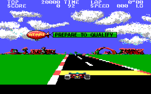 Pole Position II IBM PC/Compatibles Screenshot: Prepare to qualify!
