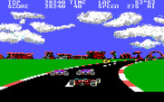 Pole Position II for IBM PC/Compatibles - Lot's of traffic on this sharp turn...