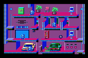 Impossible Mission II for Apple IIgs - Some robots try to shove you into holes in the floor...