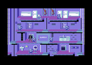 Impossible Mission II for Commodore 64 - Searching...and caught by a robot!