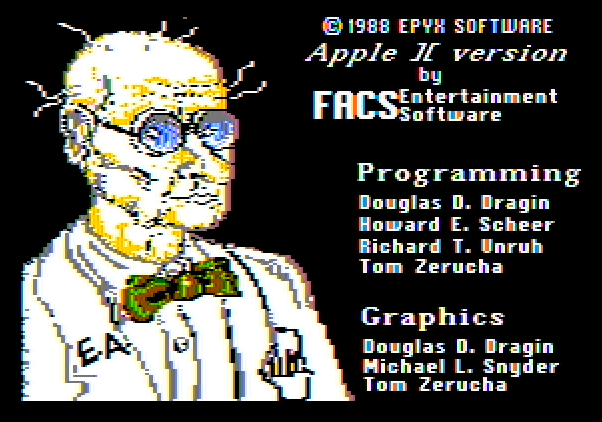 Impossible Mission II Apple II Screenshot: Game credits.