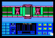 Impossible Mission II for Apple II - The path to the next tower is blocked.