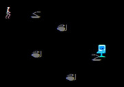 Impossible Mission II for Apple II - Sometimes the lights are out...this makes rooms difficult to navigate!