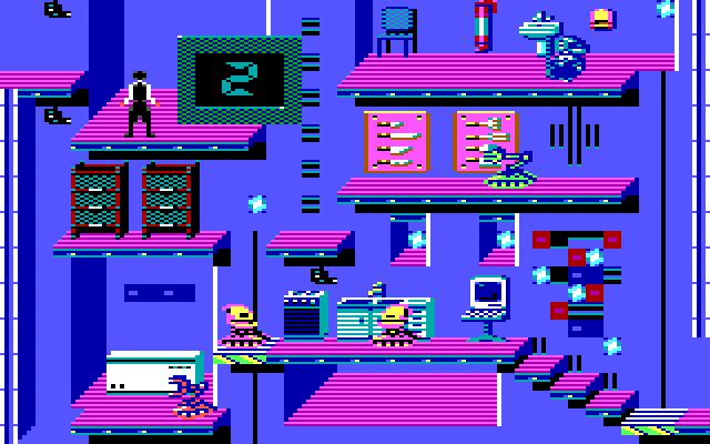 Impossible Mission II IBM PC/Compatibles Screenshot: I found a clue!